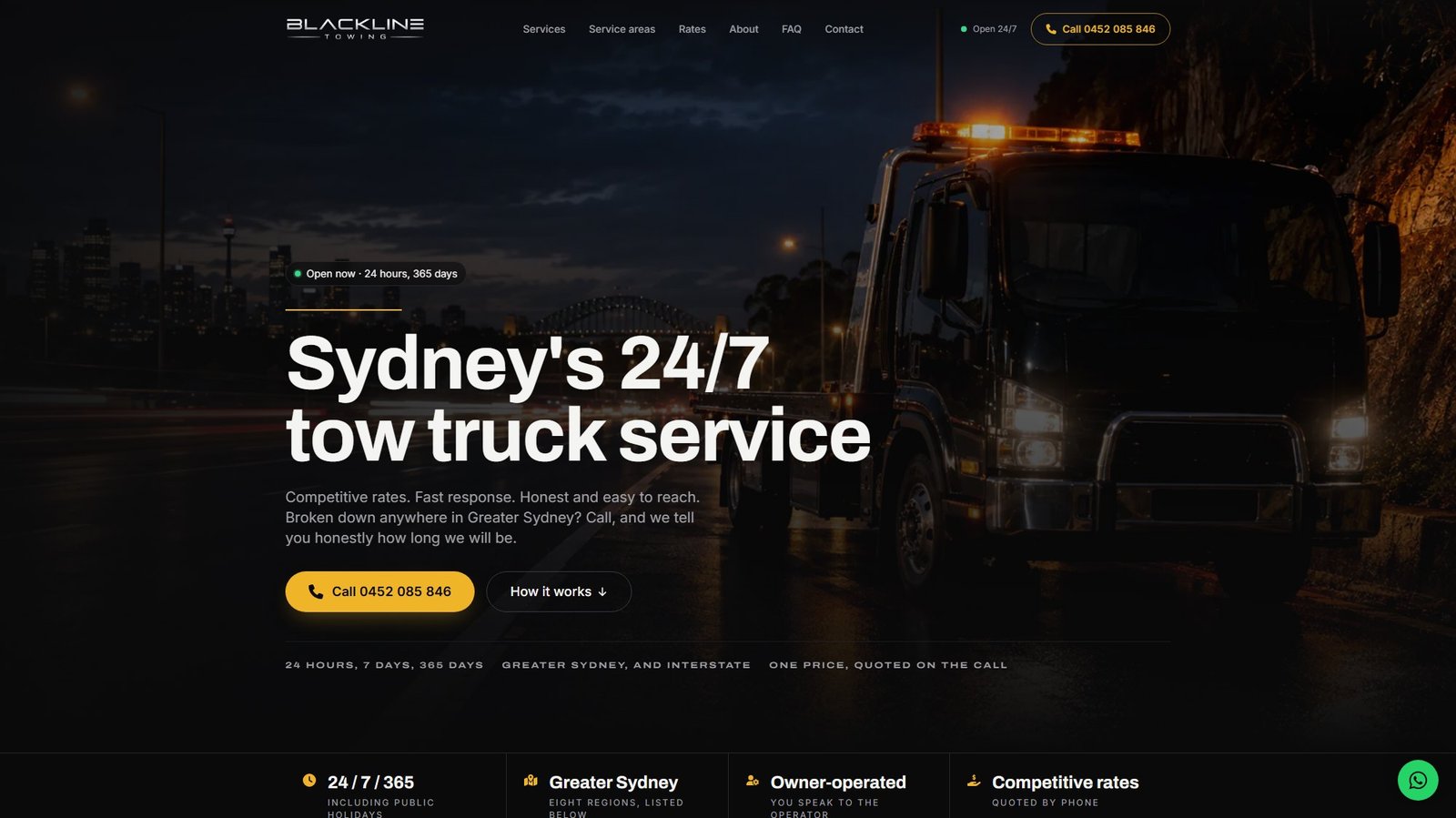 Blackline Towing website design by Rahul Simi