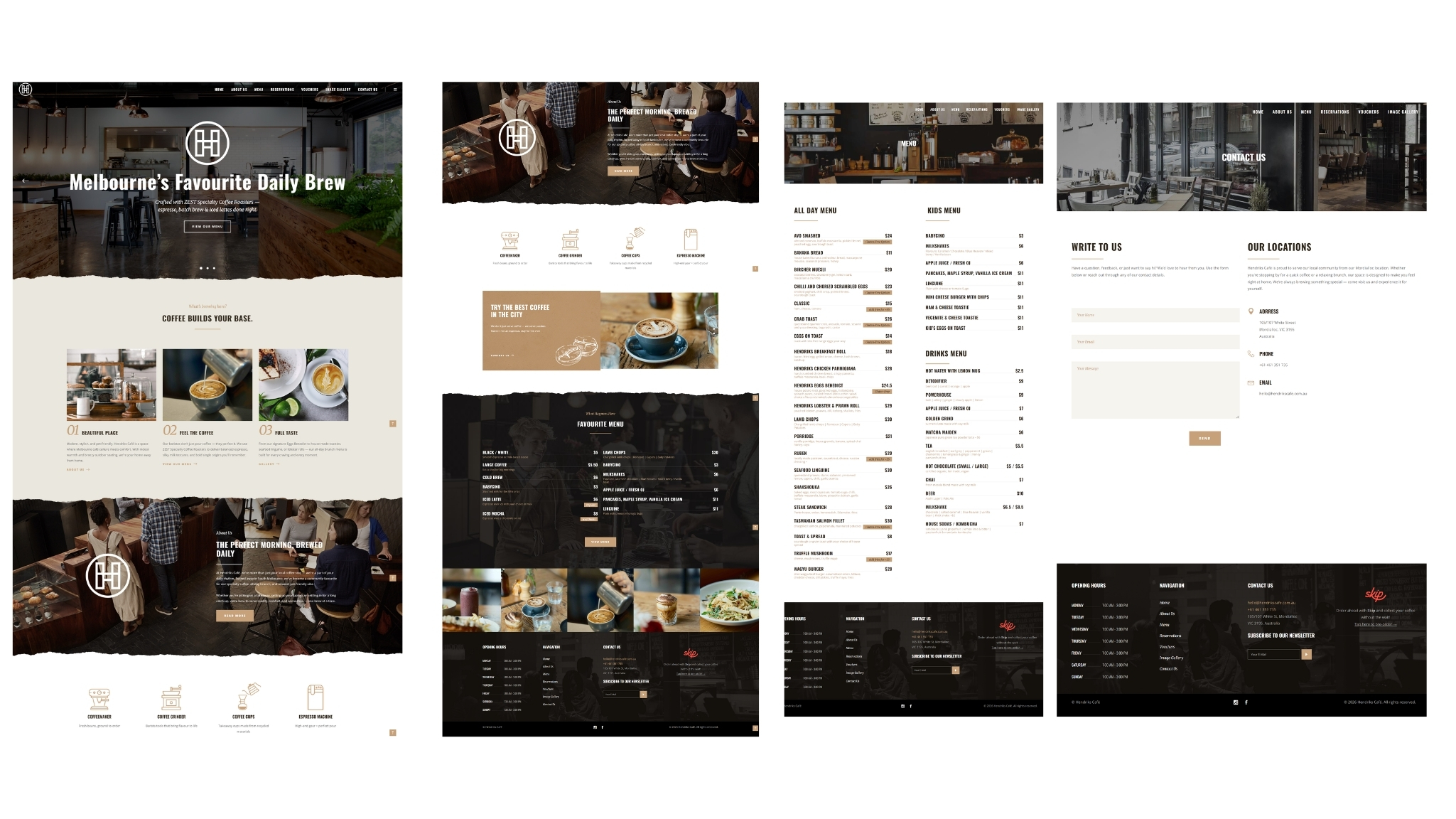 Hendriks Café — Hospitality website design by Rahul Simi