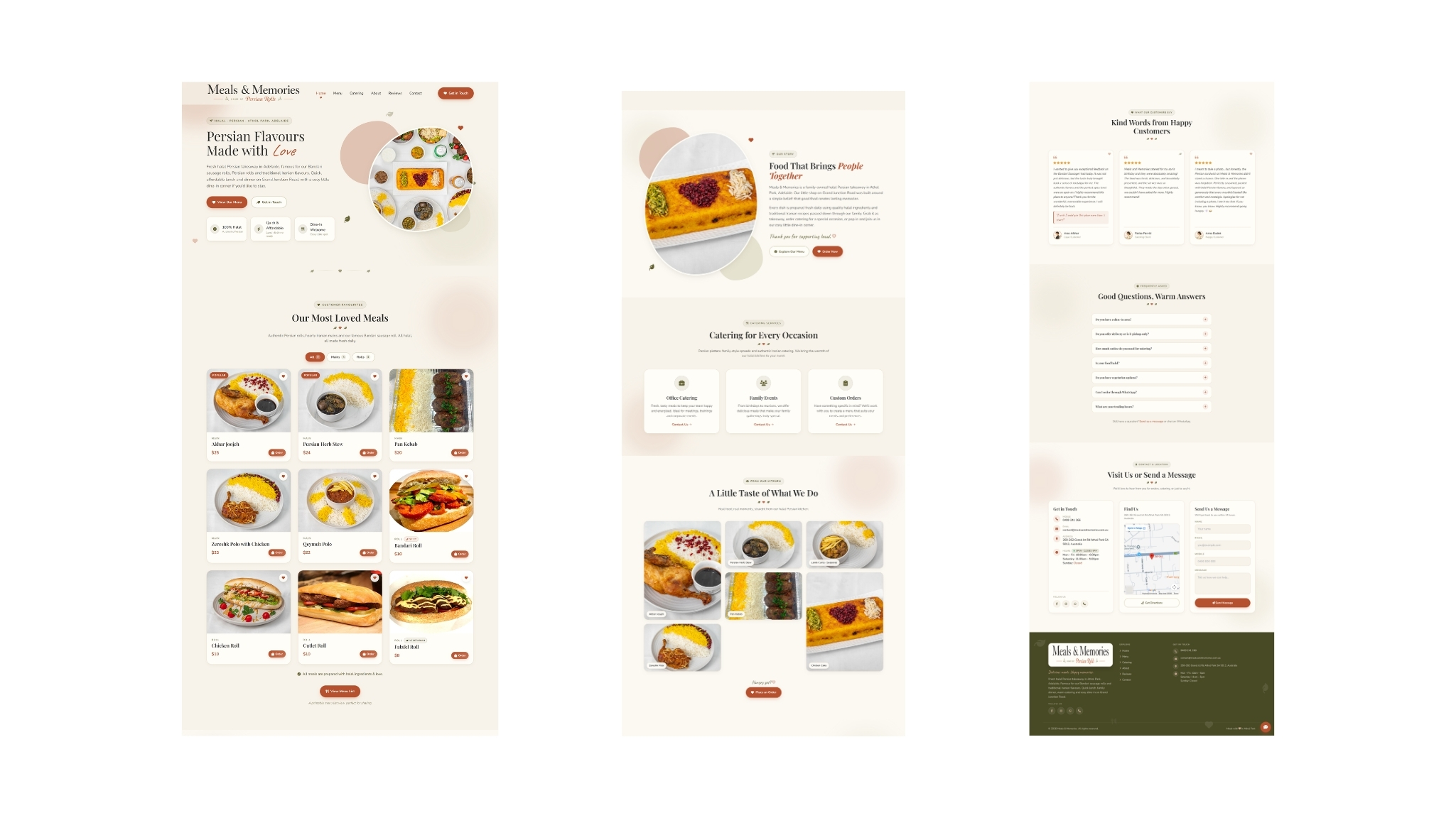 Meals & Memories website — Hospitality by Rahul Simi