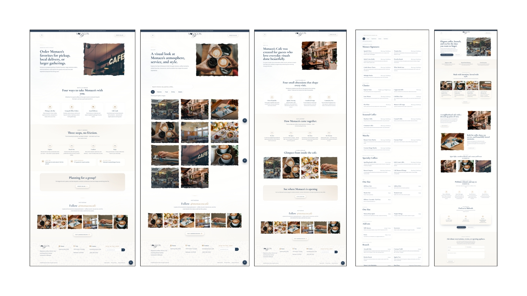 Monaco's Café website design by Rahul Simi