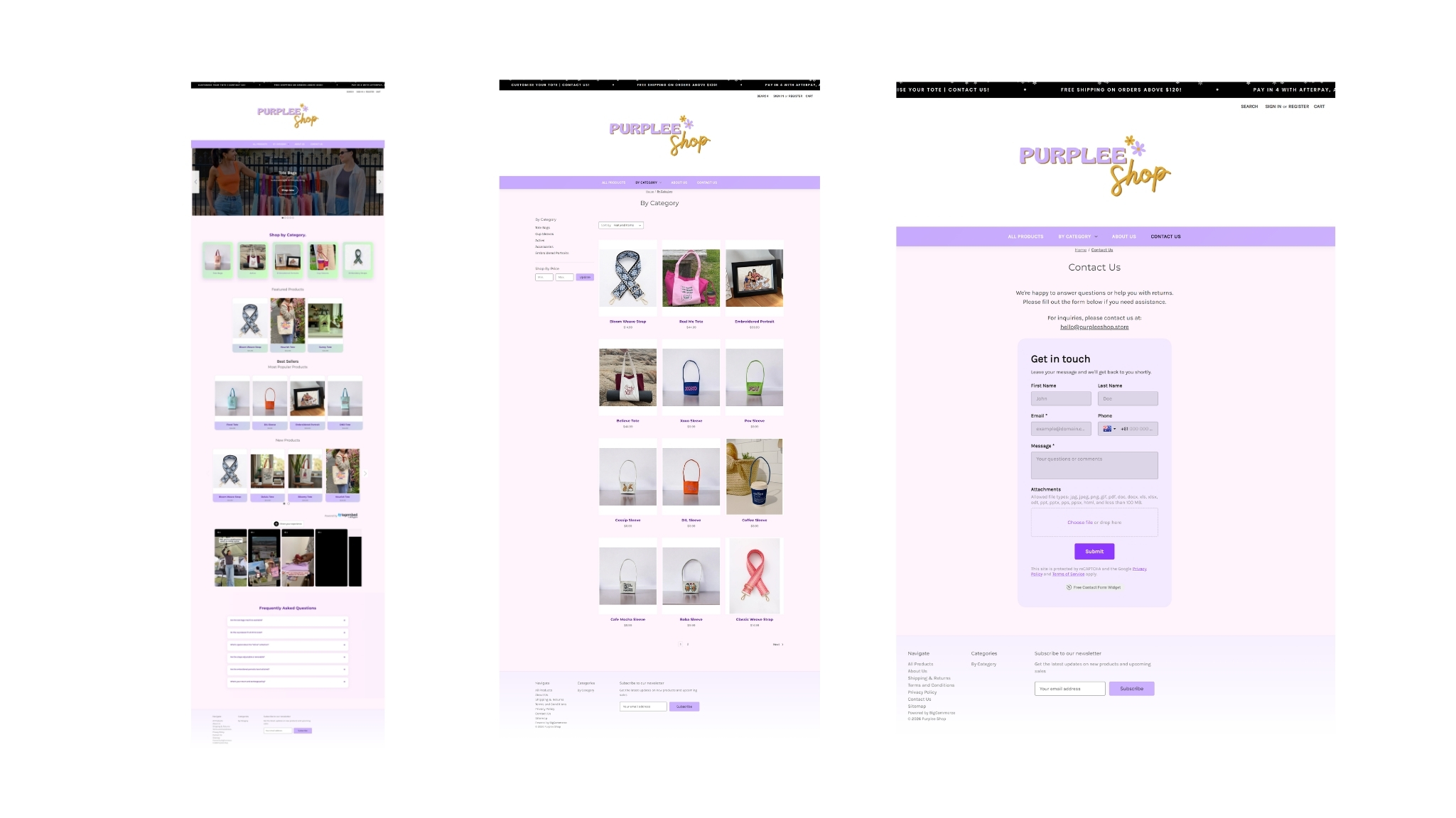 Purplee Shop website — E-Commerce by Rahul Simi