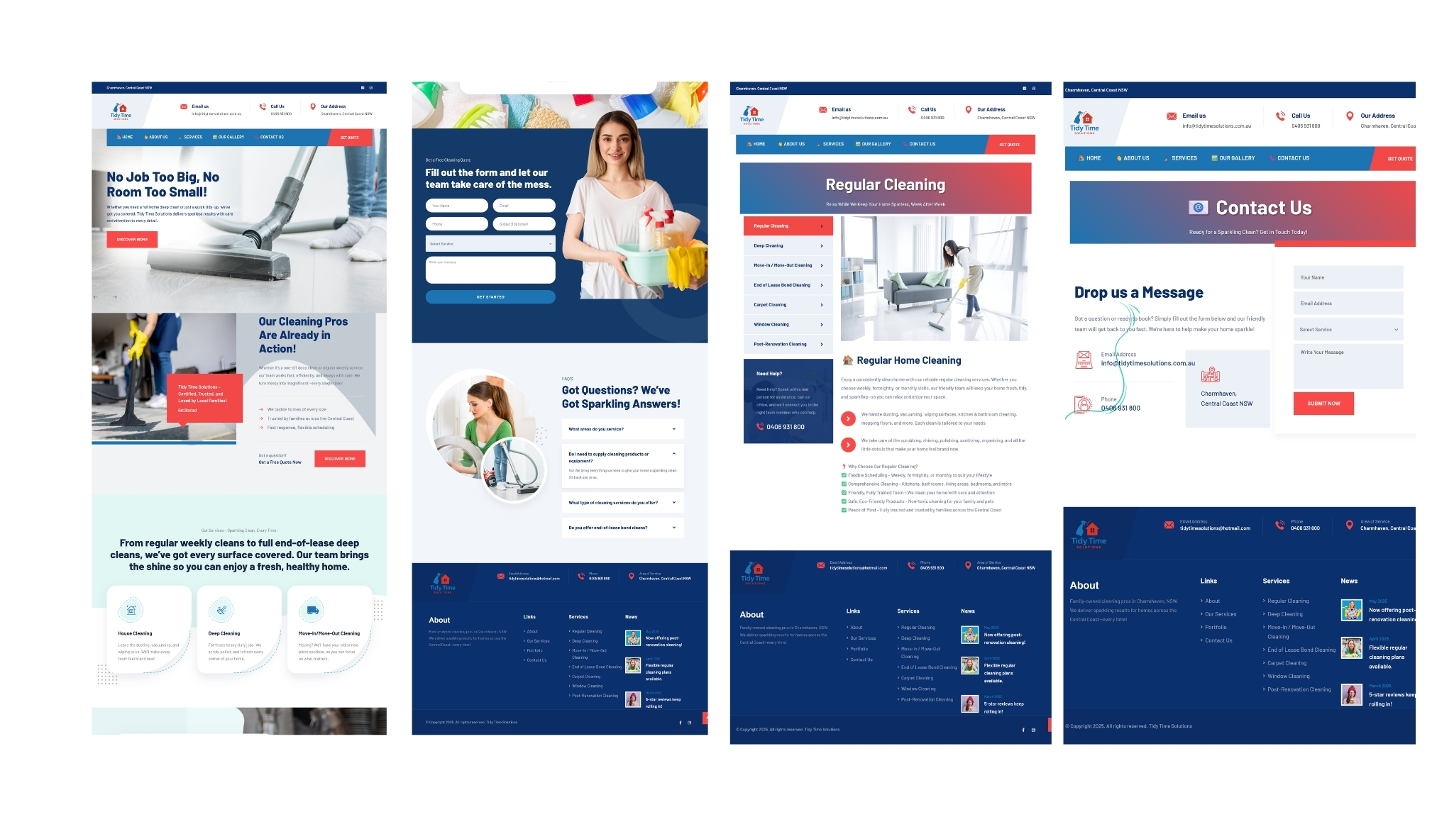 TidyTime Solutions website — Cleaning by Rahul Simi
