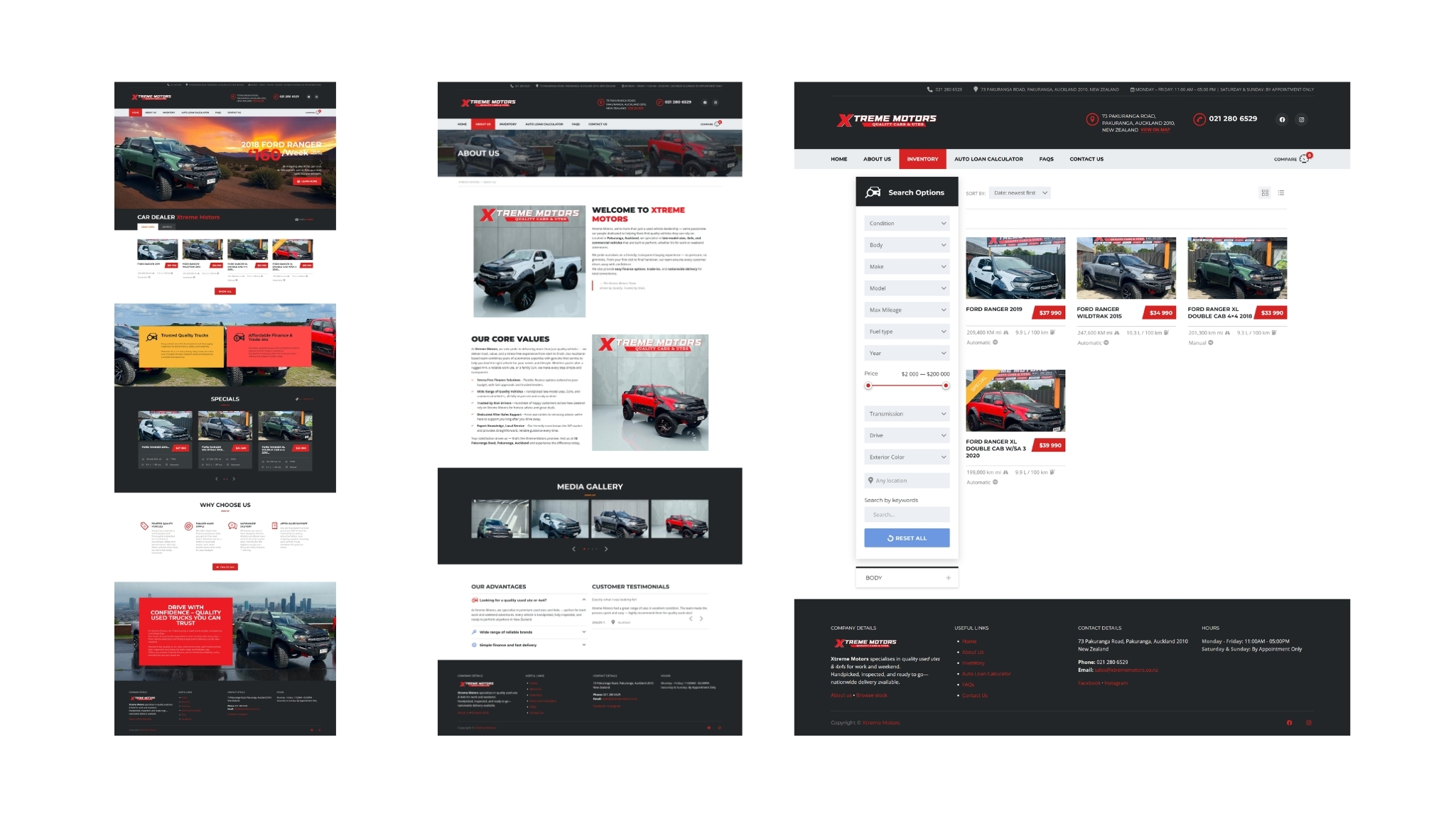 Xtreme Motors website — Automotive by Rahul Simi